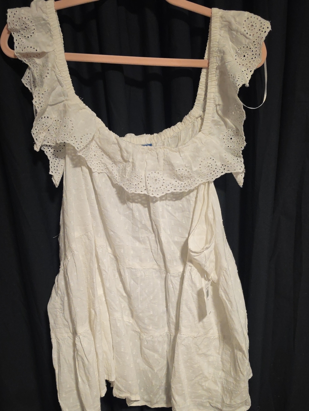 Old Navy White Eyelet Ruffle Camisole Top